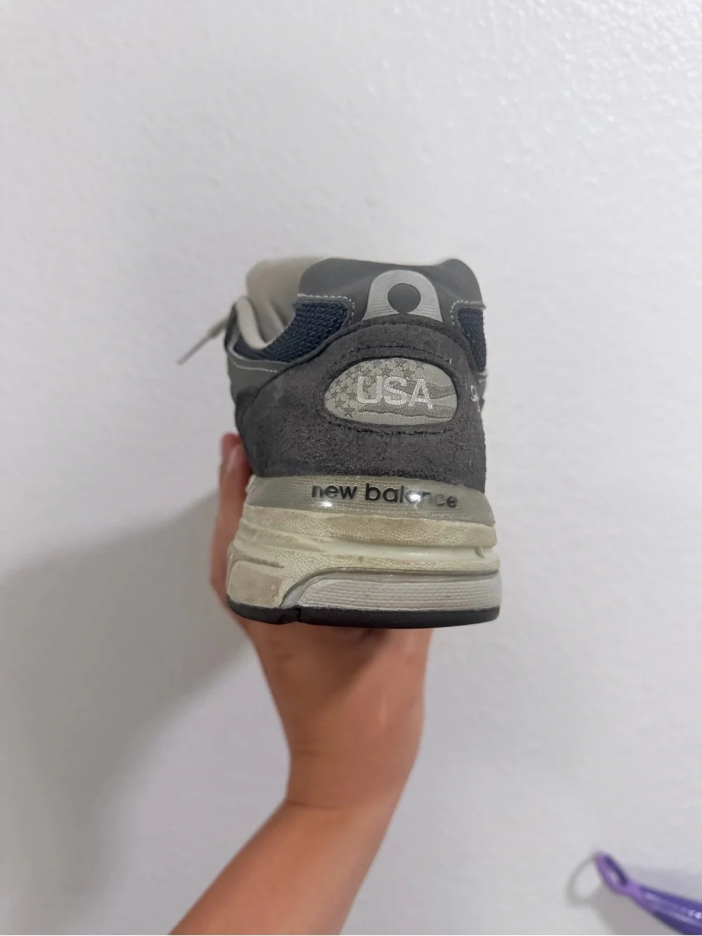 New Balance Grey and Navy Men's 993 Sneaker